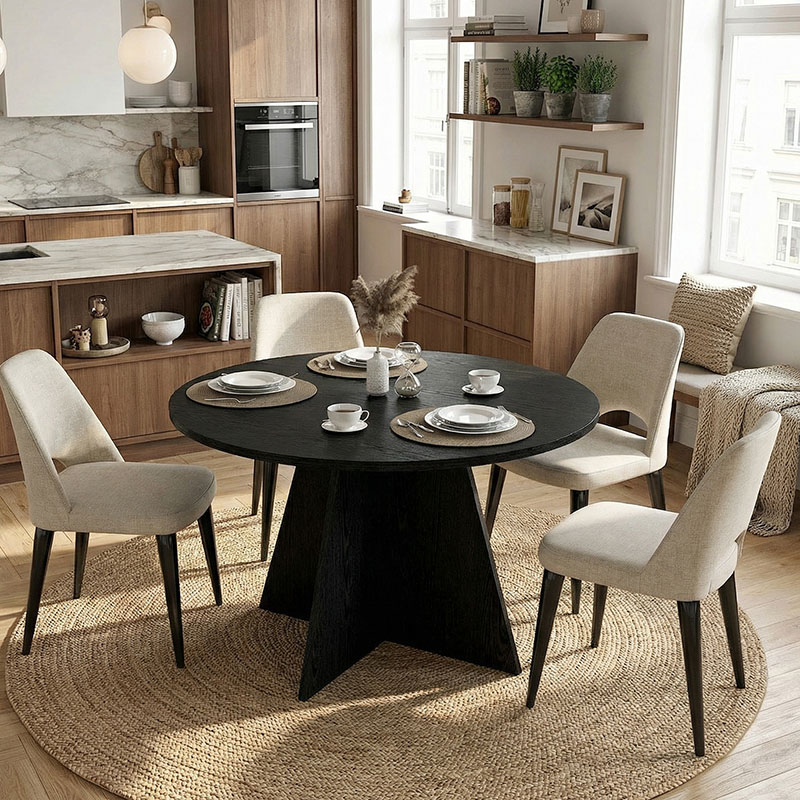 Τραπέζι Tailor Megapap χρώμα sencron black Ø120x75,7εκ. Τραπέζι Tailor Megapap χρώμα sencron black Ø120x75,7εκ.