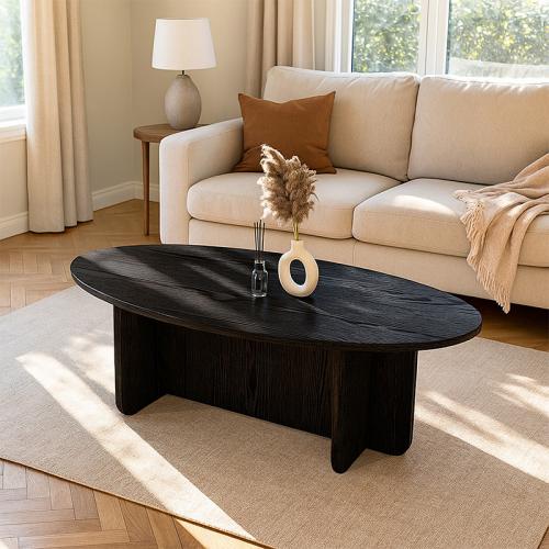 Τραπεζάκι σαλονιού Ravey Megapap χρώμα sencron black 120x60x39,6εκ.