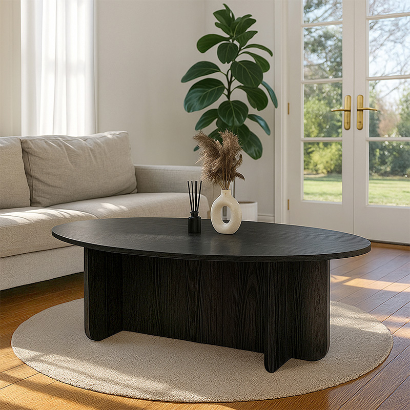 Τραπεζάκι σαλονιού Ravey Megapap χρώμα sencron black 120x60x39,6εκ.