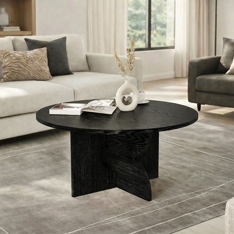 Τραπεζάκι σαλονιού Mara Megapap χρώμα sencron black Ø75x36,8εκ.