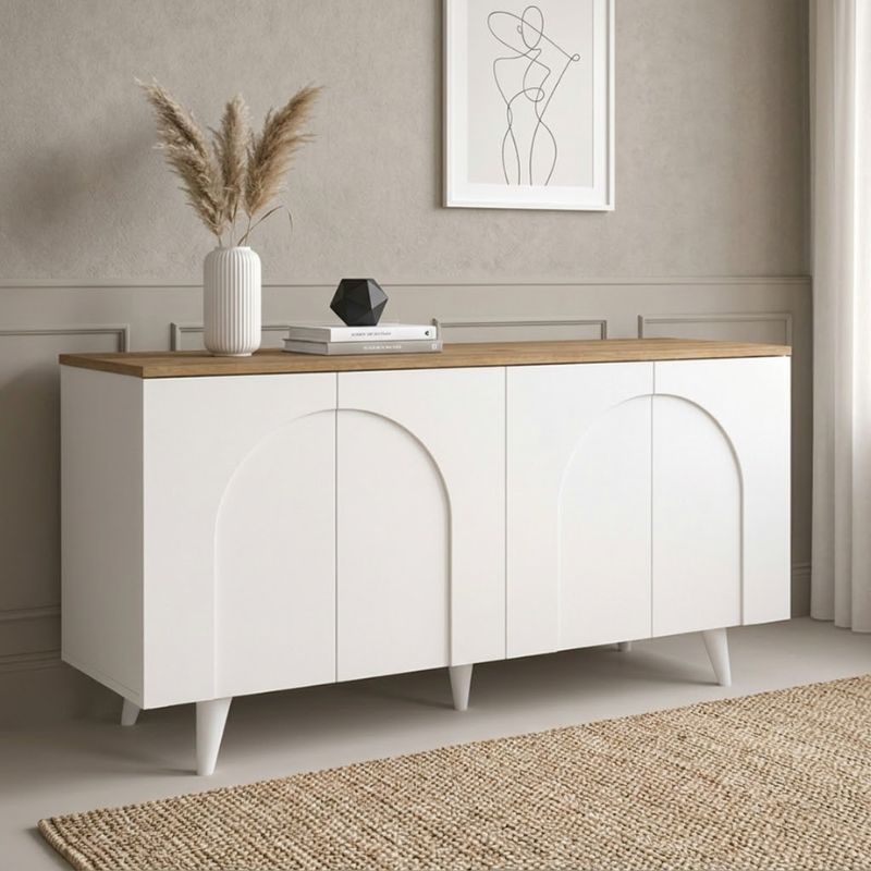 Μπουφές Bono Megapap χρώμα λευκό - sepet oak 150x45x74,6εκ. Μπουφές Bono Megapap χρώμα λευκό - sepet oak 150x45x74,6εκ.