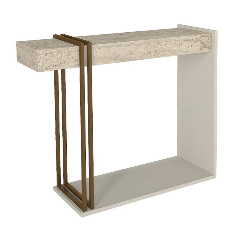 Κονσόλα Desca Megapap χρώμα travertine - sandstone - χρυσό 91,8x29,6x74,2εκ. Κονσόλα Desca Megapap χρώμα travertine - sandstone - χρυσό 91,8x29,6x74,2εκ.