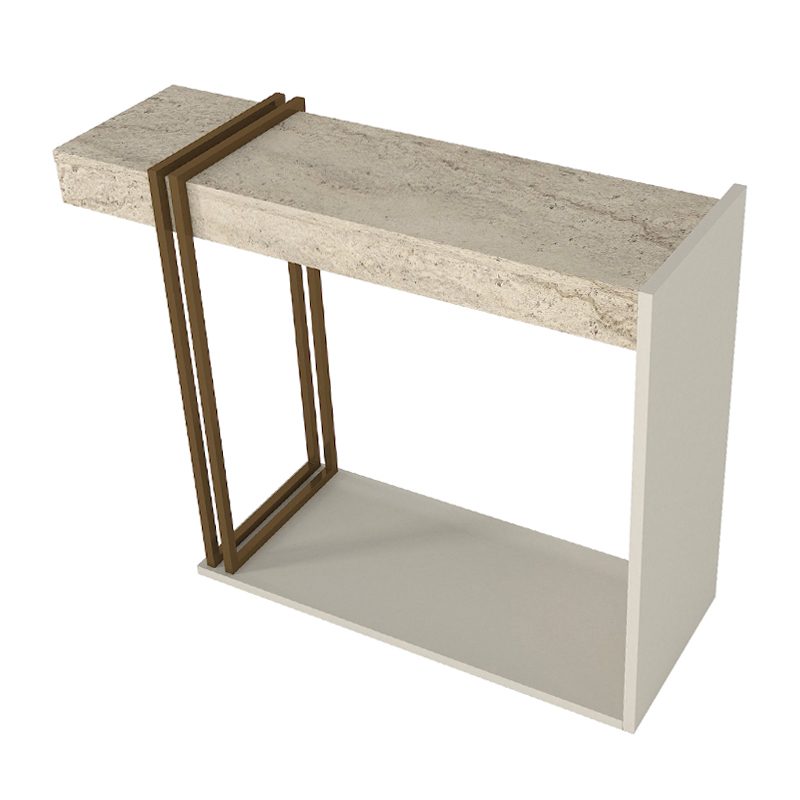 Κονσόλα Desca Megapap χρώμα travertine - sandstone - χρυσό 91,8x29,6x74,2εκ. Κονσόλα Desca Megapap χρώμα travertine - sandstone - χρυσό 91,8x29,6x74,2εκ.