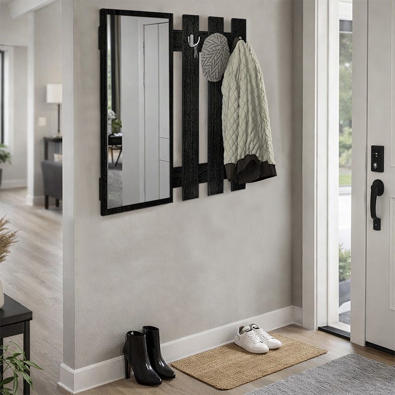 Κρεμάστρα τοίχου με καθρέπτη Folin Megapap χρώμα sencron black 90x4x90εκ. Κρεμάστρα τοίχου με καθρέπτη Folin Megapap χρώμα sencron black 90x4x90εκ.