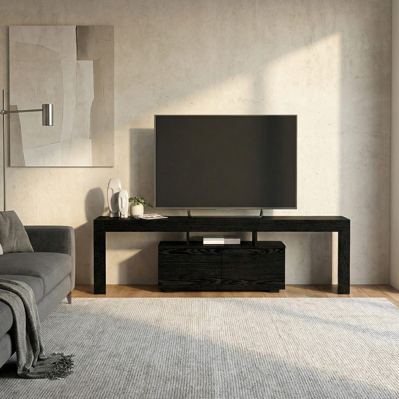 Έπιπλο τηλεόρασης Woodra Megapap χρώμα sencron black 180x31,3x50,2εκ. Έπιπλο τηλεόρασης Woodra Megapap χρώμα sencron black 180x31,3x50,2εκ.