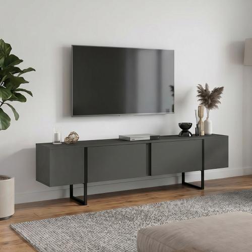 Έπιπλο τηλεόρασης Orontes Megapap χρώμα ανθρακί 180x29,6x50εκ.