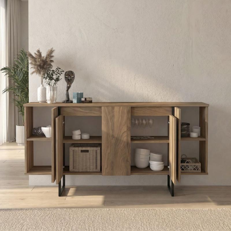 Μπουφές Orontes Megapap χρώμα καρυδί 160x35,2x80εκ. Μπουφές Orontes Megapap χρώμα καρυδί 160x35,2x80εκ.