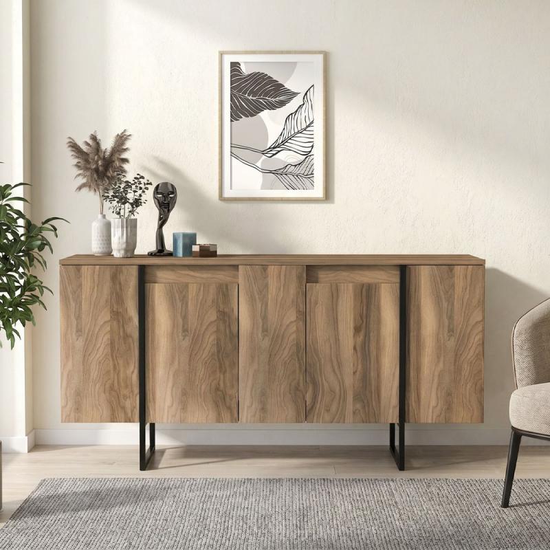 Μπουφές Orontes Megapap χρώμα καρυδί 160x35,2x80εκ. Μπουφές Orontes Megapap χρώμα καρυδί 160x35,2x80εκ.