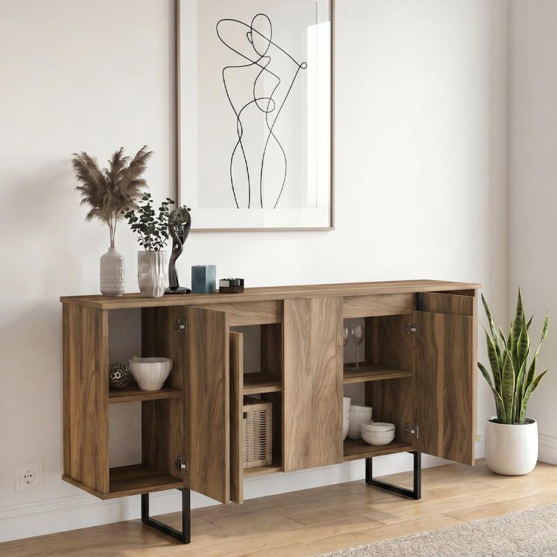 Μπουφές Orontes Megapap χρώμα καρυδί 160x35,2x80εκ. Μπουφές Orontes Megapap χρώμα καρυδί 160x35,2x80εκ.