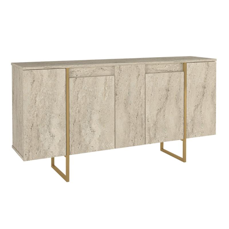 Μπουφές Orontes Megapap χρώμα travertine - χρυσό 160x35,2x80εκ. Μπουφές Orontes Megapap χρώμα travertine - χρυσό 160x35,2x80εκ.