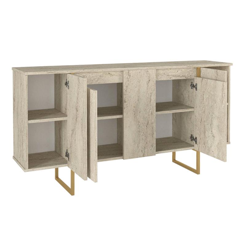 Μπουφές Orontes Megapap χρώμα travertine - χρυσό 160x35,2x80εκ. Μπουφές Orontes Megapap χρώμα travertine - χρυσό 160x35,2x80εκ.