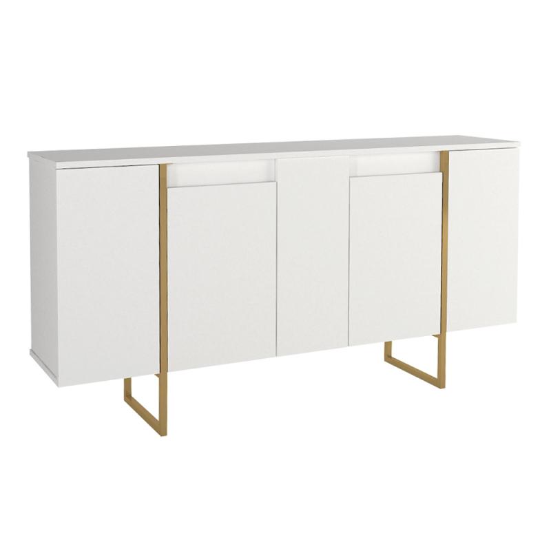 Μπουφές Orontes Megapap χρώμα λευκό - χρυσό 160x35,2x80εκ.