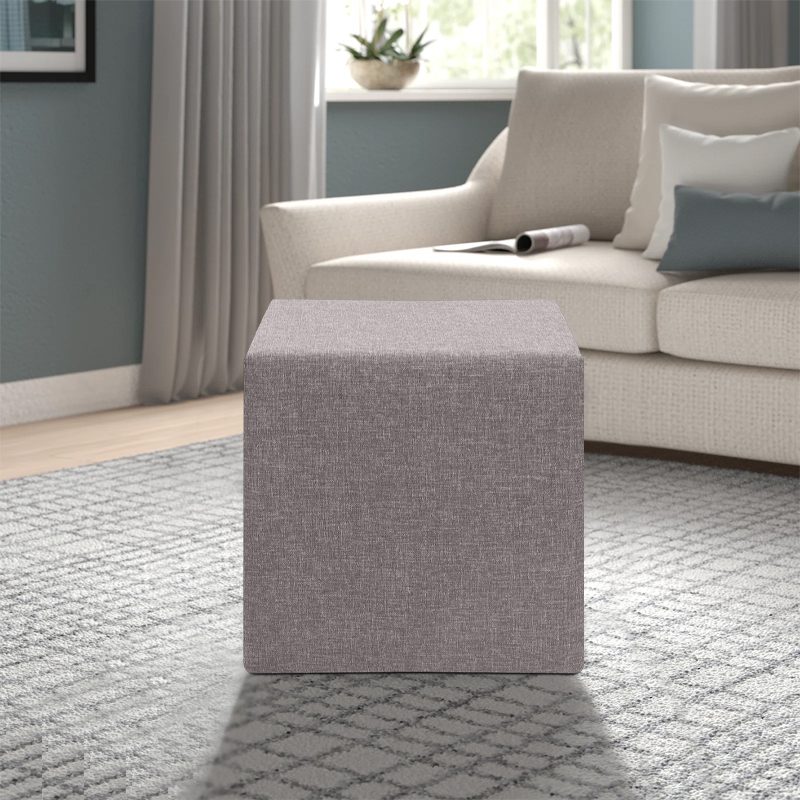Σκαμπώ Linda Megapap υφασμάτινο χρώμα καφέ 40x40x40εκ. Σκαμπώ Linda Megapap υφασμάτινο χρώμα καφέ 40x40x40εκ.
