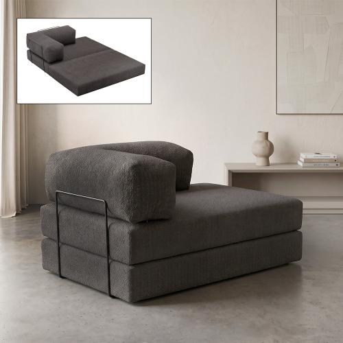 Καναπές - κρεβάτι Comfort Megapap διθέσιος υφασμάτινος χρώμα ανθρακί 140x95x75εκ.