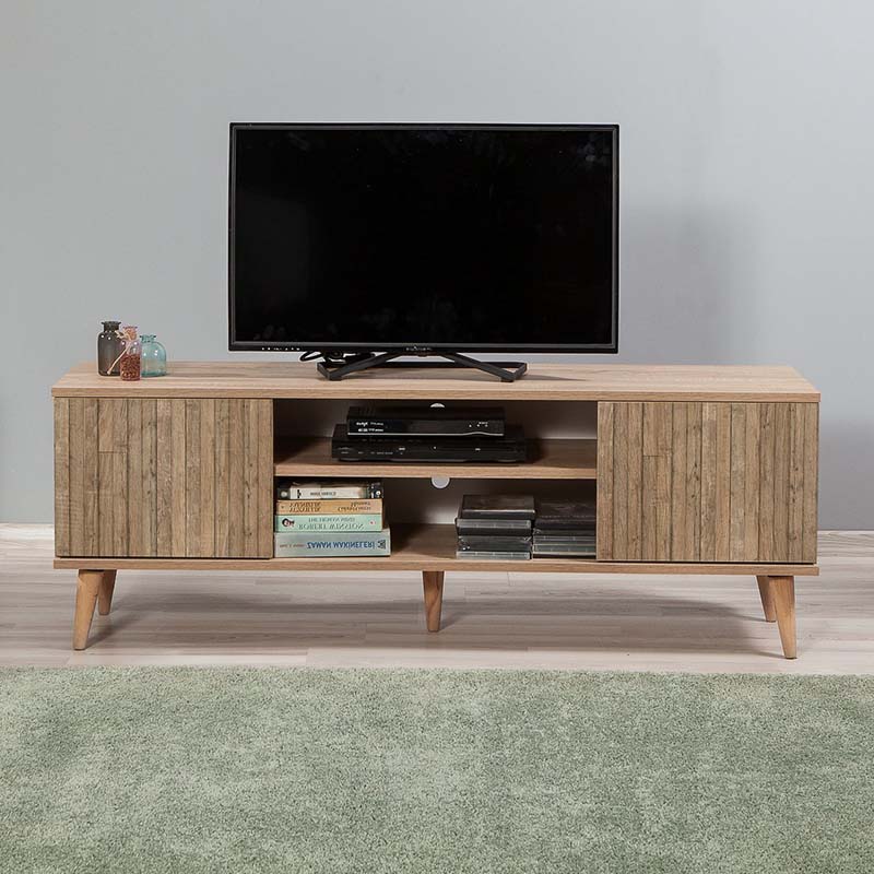 Έπιπλο τηλεόρασης Soho Megapap από μελαμίνη χρώμα sonoma 140x40x50 εκ. Έπιπλο τηλεόρασης Soho Megapap από μελαμίνη χρώμα sonoma 140x40x50 εκ.