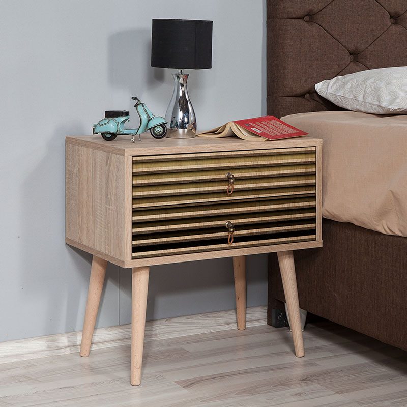 Κομοδίνο Soho Megapap από μελαμίνη χρώμα sonoma 60x40x61εκ. Κομοδίνο Soho Megapap από μελαμίνη χρώμα sonoma 60x40x61εκ.