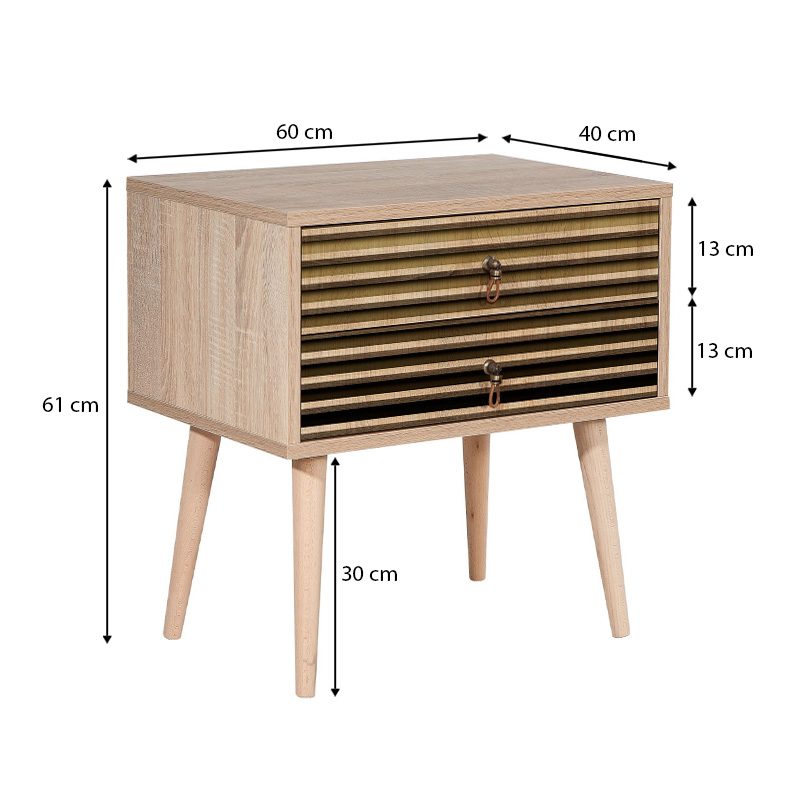 Κομοδίνο Soho Megapap από μελαμίνη χρώμα sonoma 60x40x61εκ. Κομοδίνο Soho Megapap από μελαμίνη χρώμα sonoma 60x40x61εκ.