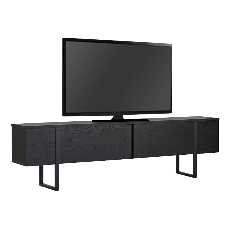 Έπιπλο τηλεόρασης Luxe Megapap χρώμα black wood 180x30x50εκ. Έπιπλο τηλεόρασης Luxe Megapap χρώμα black wood 180x30x50εκ.
