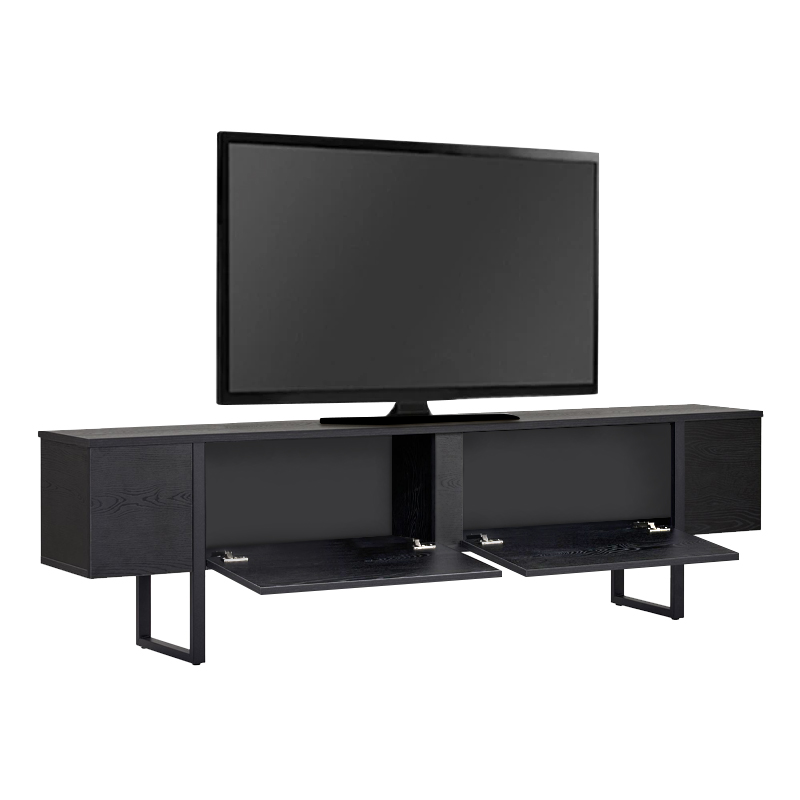 Έπιπλο τηλεόρασης Luxe Megapap χρώμα black wood 180x30x50εκ. Έπιπλο τηλεόρασης Luxe Megapap χρώμα black wood 180x30x50εκ.