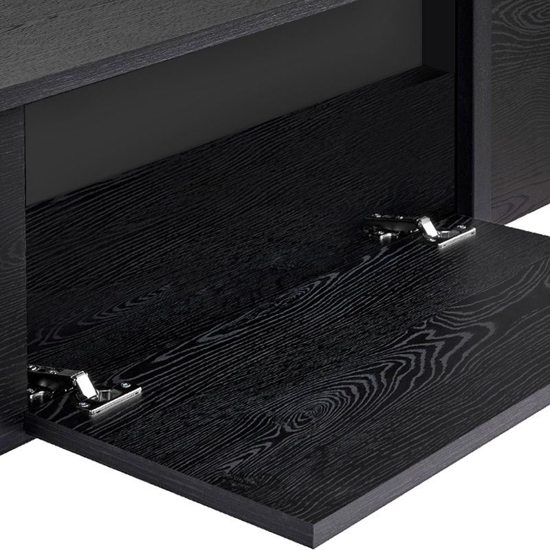 Έπιπλο τηλεόρασης Luxe Megapap χρώμα black wood 180x30x50εκ. Έπιπλο τηλεόρασης Luxe Megapap χρώμα black wood 180x30x50εκ.