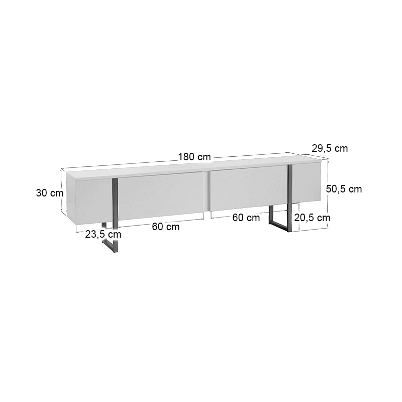 Έπιπλο τηλεόρασης Luxe Megapap χρώμα black wood 180x30x50εκ. Έπιπλο τηλεόρασης Luxe Megapap χρώμα black wood 180x30x50εκ.