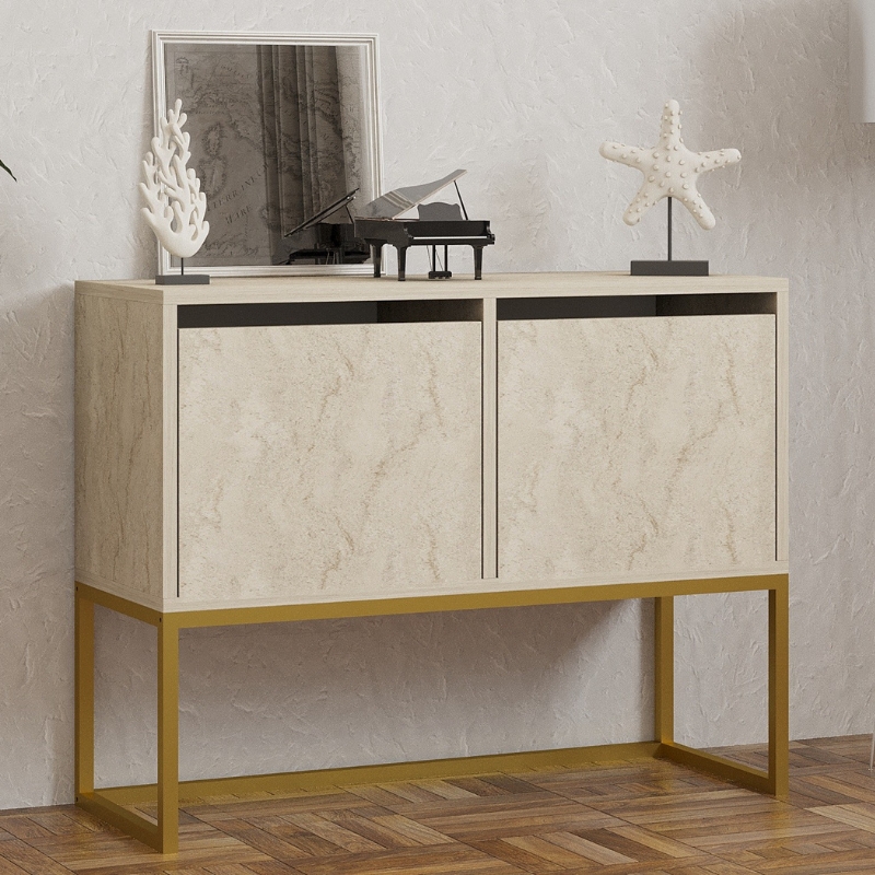 Κονσόλα - Μπουφές Zermat Megapap χρώμα μπεζ travertine - χρυσό 90x34x70εκ. Κονσόλα - Μπουφές Zermat Megapap χρώμα μπεζ travertine - χρυσό 90x34x70εκ.