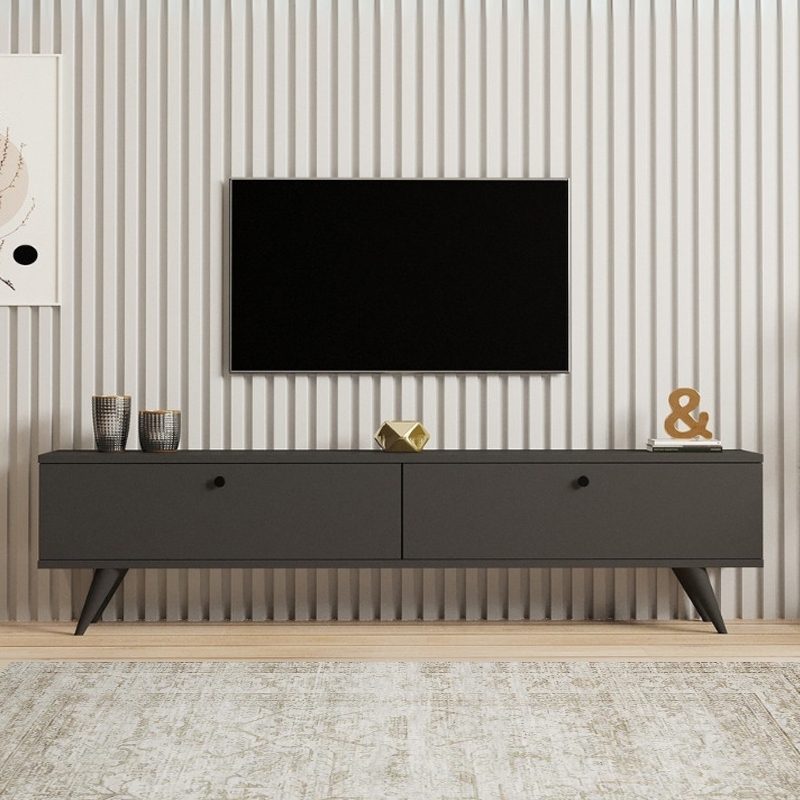 Έπιπλο τηλεόρασης Paris Megapap χρώμα ανθρακί 160x25x35εκ. Έπιπλο τηλεόρασης Paris Megapap χρώμα ανθρακί 160x25x35εκ.