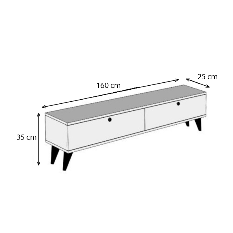 Έπιπλο τηλεόρασης Paris Megapap χρώμα καρυδί 160x25x35εκ. Έπιπλο τηλεόρασης Paris Megapap χρώμα καρυδί 160x25x35εκ.