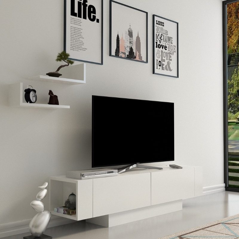 Έπιπλο τηλεόρασης Matera Megapap χρώμα λευκό 150x31,5x41,6εκ. Έπιπλο τηλεόρασης Matera Megapap χρώμα λευκό 150x31,5x41,6εκ.