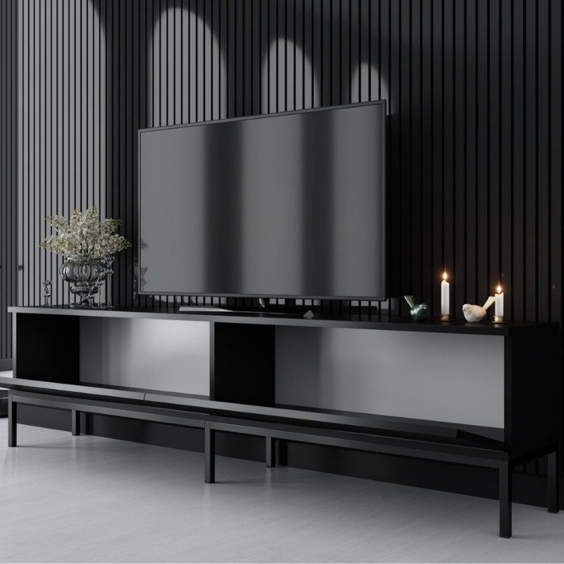 Έπιπλο τηλεόρασης Lord Megapap χρώμα μαύρο 180x30x47εκ. Έπιπλο τηλεόρασης Lord Megapap χρώμα μαύρο 180x30x47εκ.