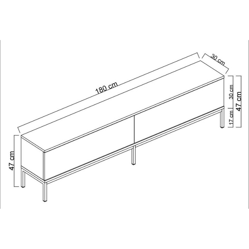 Έπιπλο τηλεόρασης Lord Megapap χρώμα μαύρο 180x30x47εκ. Έπιπλο τηλεόρασης Lord Megapap χρώμα μαύρο 180x30x47εκ.
