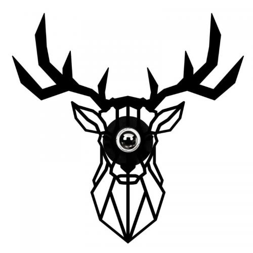 Απλίκα τοίχου Deer Megapap E27 MDF χρώμα μαύρο 55x12x55εκ.