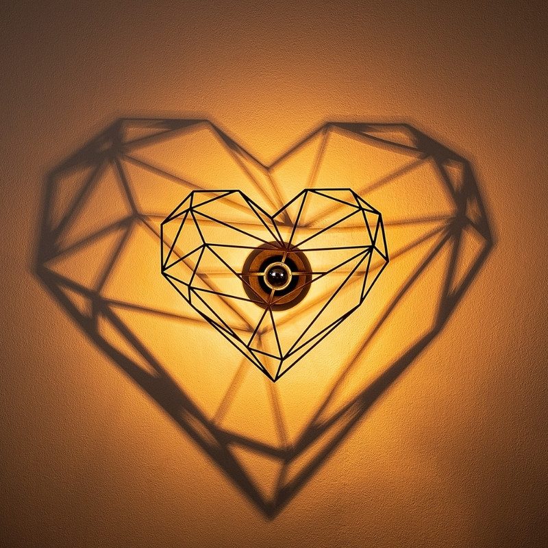 Απλίκα τοίχου Heart Megapap E27 μεταλλική χρώμα μαύρο 47x12x40εκ. Απλίκα τοίχου Heart Megapap E27 μεταλλική χρώμα μαύρο 47x12x40εκ.