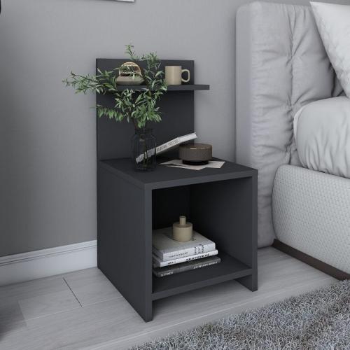 Κομοδίνο Ulman Megapap χρώμα ανθρακί 35x37x72εκ.