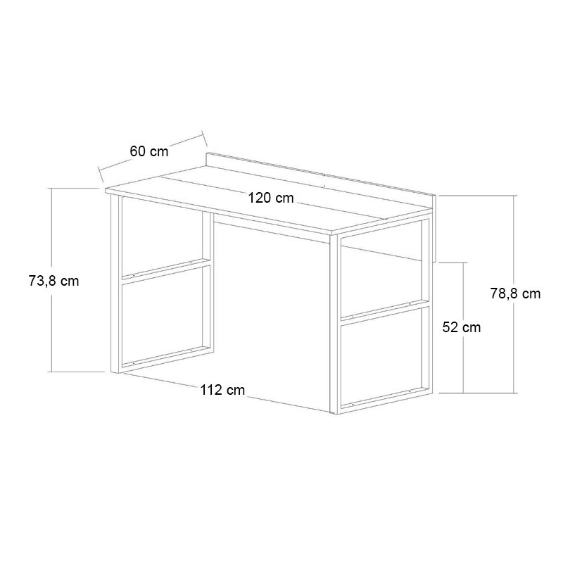 Γραφείο εργασίας Rana Megapap χρώμα καρυδί - μαύρο 120x60x78,8εκ. Γραφείο εργασίας Rana Megapap χρώμα καρυδί - μαύρο 120x60x78,8εκ.