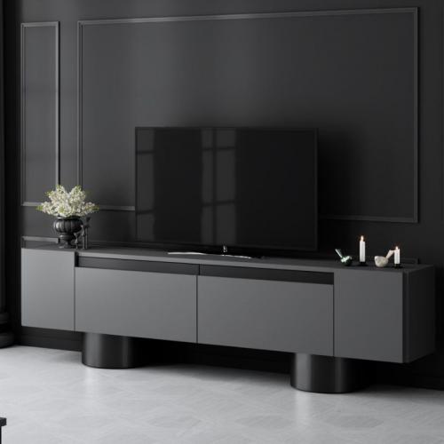 Έπιπλο τηλεόρασης Haven Megapap χρώμα ανθρακί 180x30x50εκ.