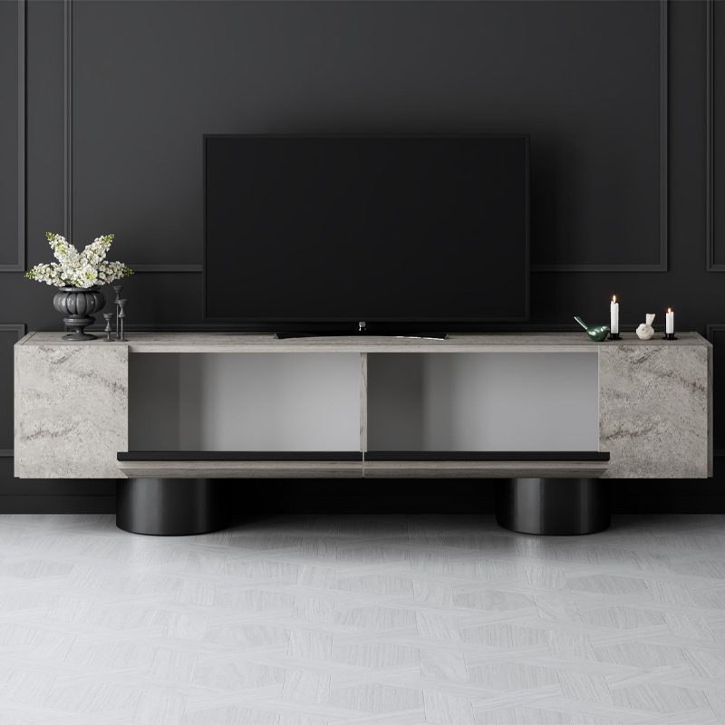 Έπιπλο τηλεόρασης Haven Megapap χρώμα travertine 180x30x50εκ.