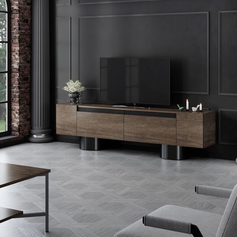 Έπιπλο τηλεόρασης Haven Megapap χρώμα καρυδί 180x30x50εκ. Έπιπλο τηλεόρασης Haven Megapap χρώμα καρυδί 180x30x50εκ.