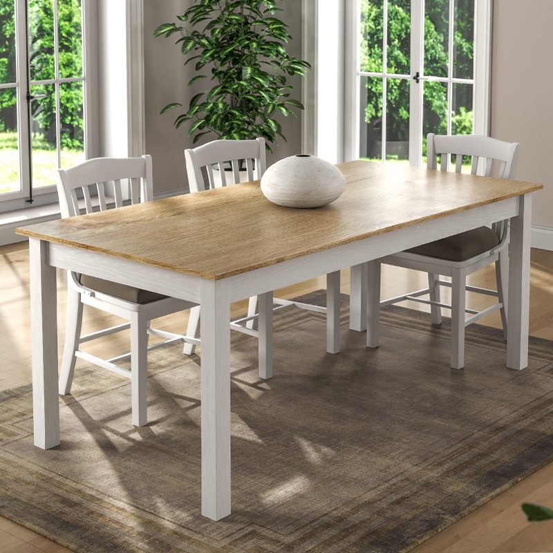 Τραπέζι Fira Megapap χρώμα λευκό - φυσικό οξιάς 180x90x78εκ. Τραπέζι Fira Megapap χρώμα λευκό - φυσικό οξιάς 180x90x78εκ.