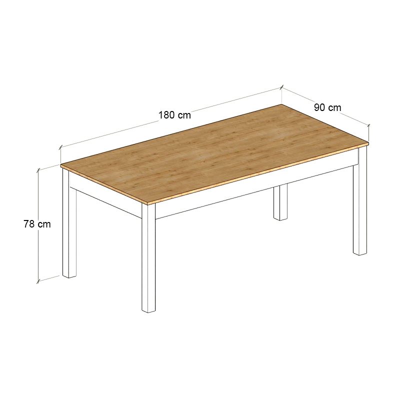 Τραπέζι Fira Megapap χρώμα λευκό - φυσικό οξιάς 180x90x78εκ. Τραπέζι Fira Megapap χρώμα λευκό - φυσικό οξιάς 180x90x78εκ.