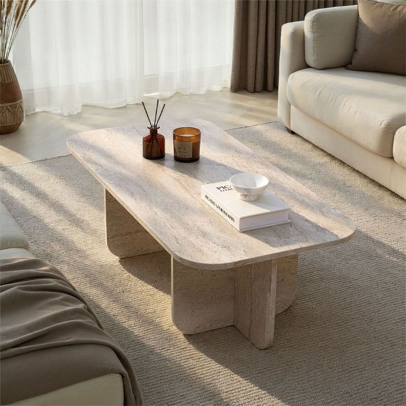 Τραπεζάκι σαλονιού Becaj Megapap χρώμα travertine 120x60x41,4εκ. Τραπεζάκι σαλονιού Becaj Megapap χρώμα travertine 120x60x41,4εκ.
