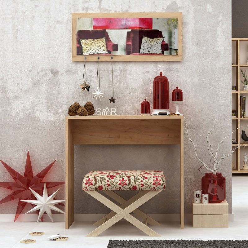 Κονσόλα με καθρέπτη Cosenza Megapap χρώμα oak 80x30x82εκ. Κονσόλα με καθρέπτη Cosenza Megapap χρώμα oak 80x30x82εκ.