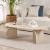 Τραπεζάκι σαλονιού Melina Megapap χρώμα travertine 120x60x40εκ.