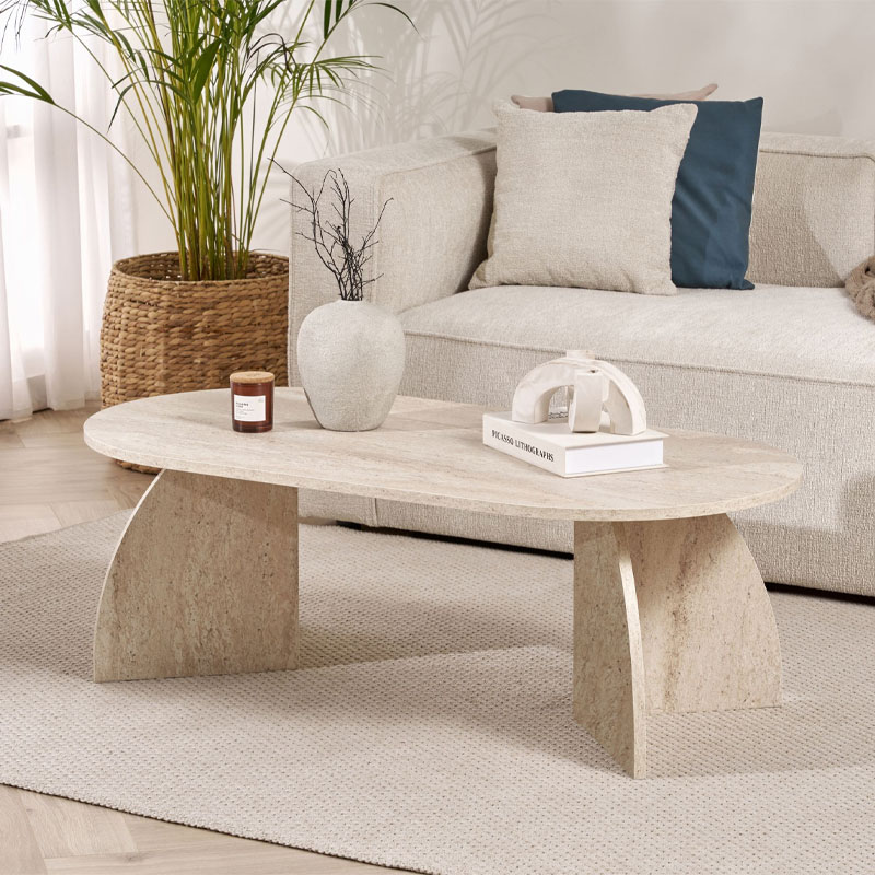 Τραπεζάκι σαλονιού Melina Megapap χρώμα travertine 120x60x40εκ. Τραπεζάκι σαλονιού Melina Megapap χρώμα travertine 120x60x40εκ.