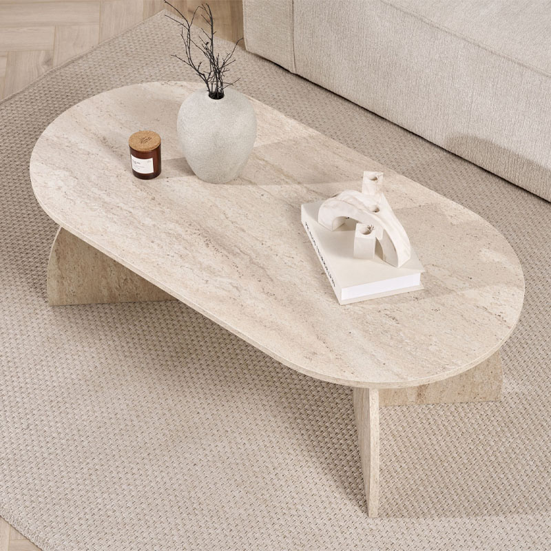 Τραπεζάκι σαλονιού Melina Megapap χρώμα travertine 120x60x40εκ. Τραπεζάκι σαλονιού Melina Megapap χρώμα travertine 120x60x40εκ.