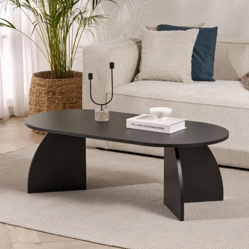Τραπεζάκι σαλονιού Melina Megapap χρώμα black wood 120x60x40εκ.