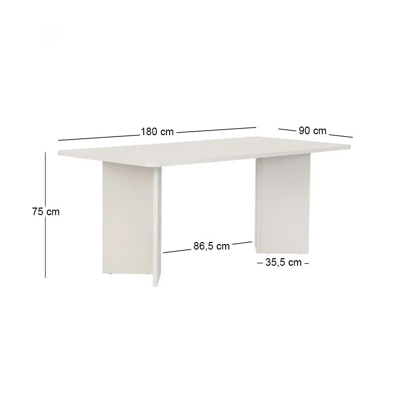 Τραπέζι Linza Megapap χρώμα λευκό 180x90x75εκ. Τραπέζι Linza Megapap χρώμα λευκό 180x90x75εκ.