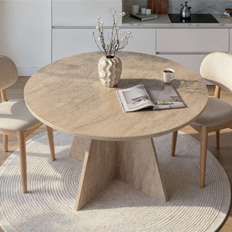 Τραπέζι Virela Megapap χρώμα travertine Ø120x75εκ. Τραπέζι Virela Megapap χρώμα travertine Ø120x75εκ.