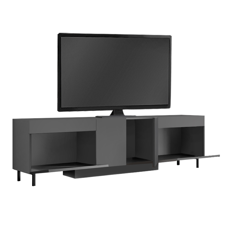 Έπιπλο τηλεόρασης Arlen Megapap με Led Rgb χρώμα ανθρακί 180x32x50εκ. Έπιπλο τηλεόρασης Arlen Megapap με Led Rgb χρώμα ανθρακί 180x32x50εκ.