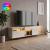 Έπιπλο τηλεόρασης Norm Megapap με Led Rgb χρώμα travertine - χρυσό 180x32x55εκ.